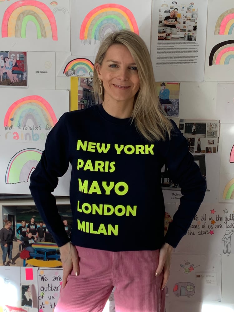 Image of Mayo Navy Slogan Sweatshirt