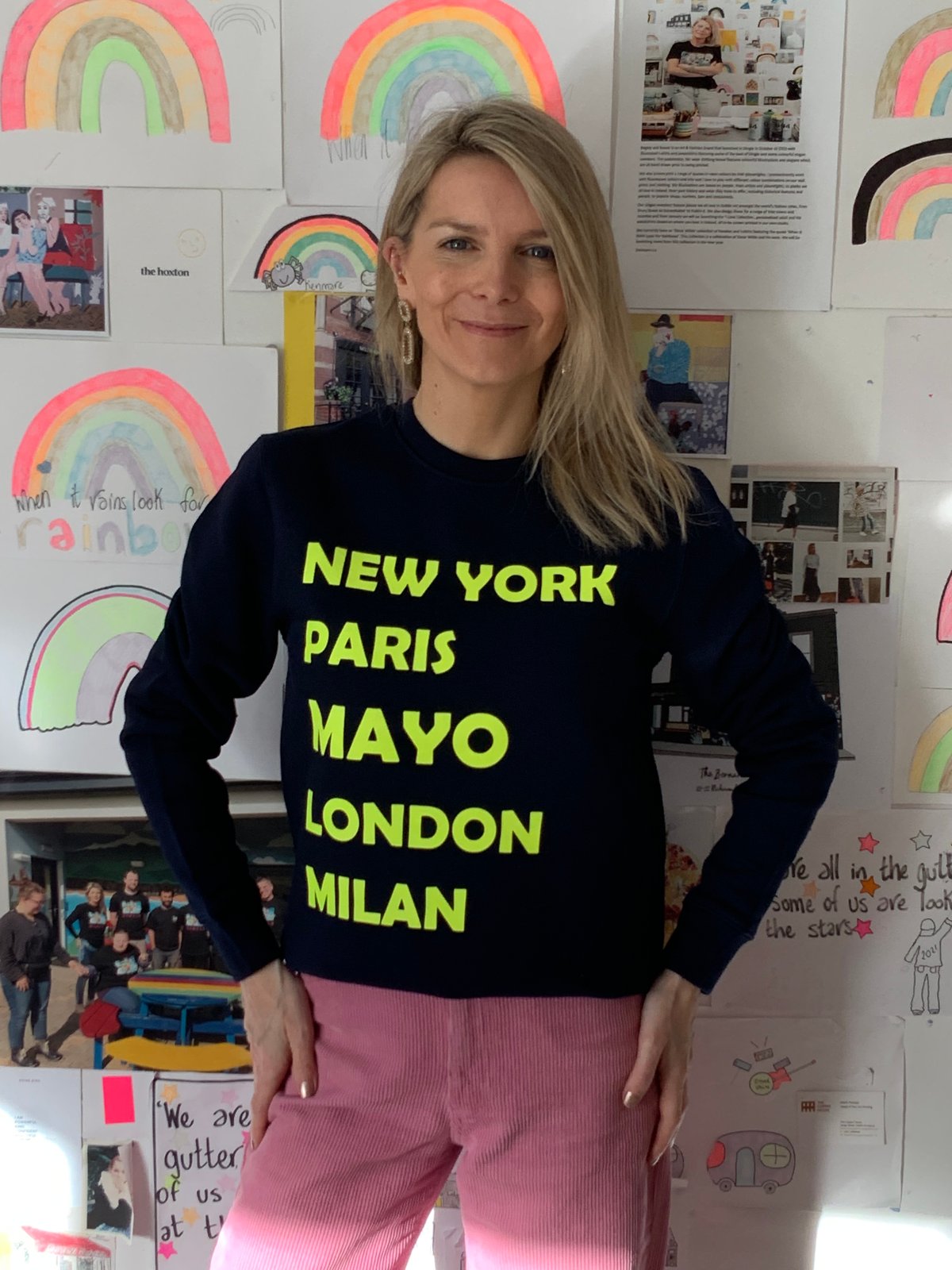 Image of Mayo Navy Slogan Sweatshirt