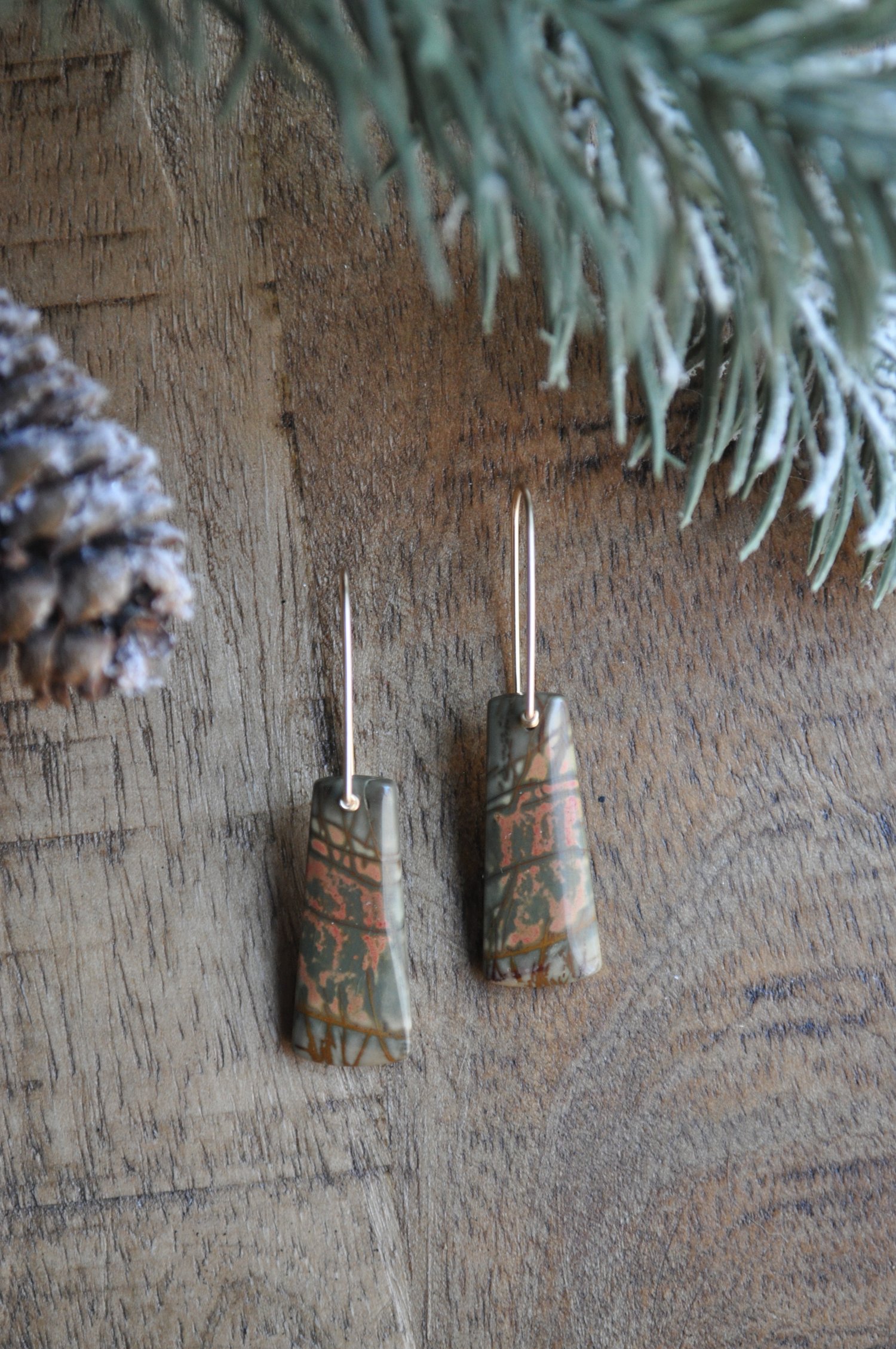 Image of OOAK Picasso Jasper Dangles on Gold Fill