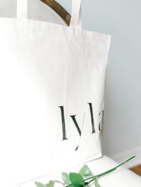 Image 2 of PERSONALIZED CANVAS TOTE WITH OUTER POCKETS 