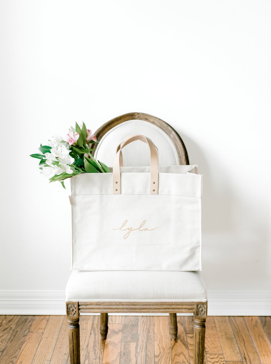 Future Mrs Personalized Canvas Tote Bag With Leather Straps