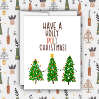 Holly Poly Christmas Card