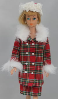 Image 2 of Barbie - Rare Japan Reproduction- Red Plaid Suit with Hat