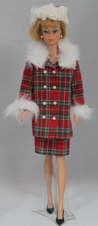 Image 1 of Barbie - Rare Japan Reproduction- Red Plaid Suit with Hat