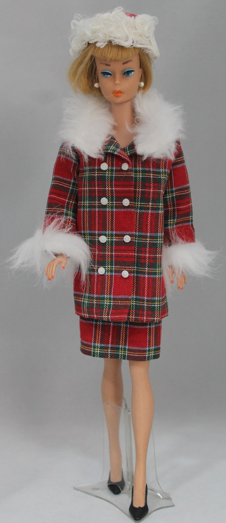 Image of Barbie - Rare Japan Reproduction- Red Plaid Suit with Hat