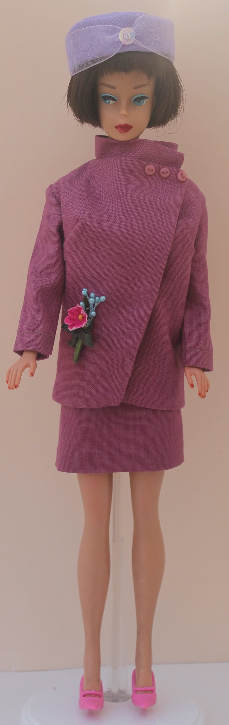 Image of Barbie Barbie - Rare Japan Reproduction - Mauve Suit with Hat