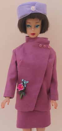 Image 2 of Barbie Barbie - Rare Japan Reproduction - Mauve Suit with Hat