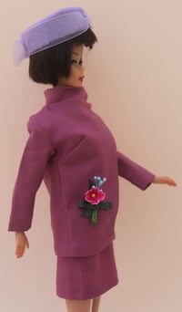 Image 3 of Barbie Barbie - Rare Japan Reproduction - Mauve Suit with Hat