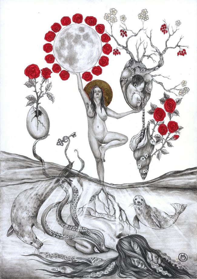 Full Moon Shadow - Art Print By Dee Mulrooney