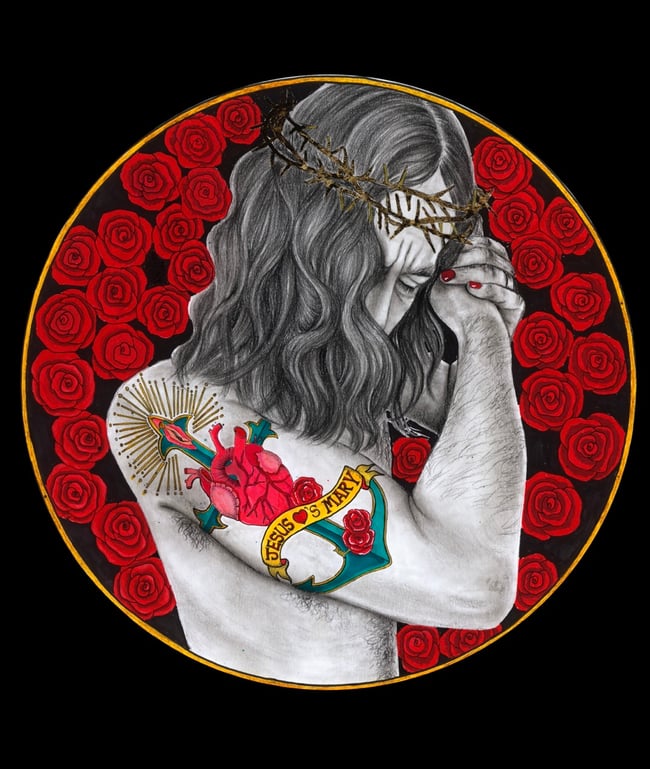 Jesus Loves Mary - Art Print by Dee Mulrooney