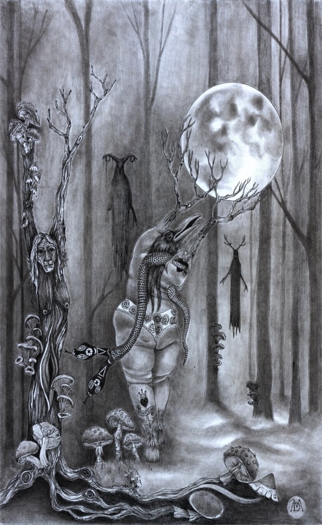 Morrigan Rosy Knickers - Art Print By Dee Mulrooney