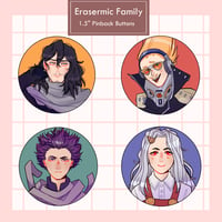 Image 1 of BNHA Erasermic Family Pinback Buttons