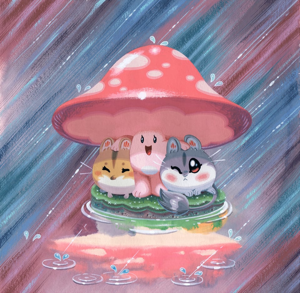 Image of PAINTING - Mushroom Friends
