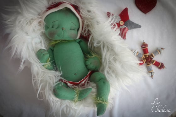 Image of Baby Grinch-  16 inch Christmas Baby Doll