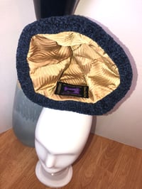 Image 5 of H.O.D. Knitted Brim Hat Navy Wool Treed Fabric W/Navy Blue Chenille Knit Brim