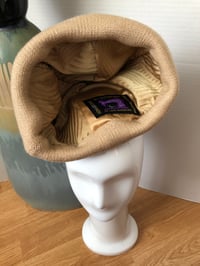 Image 5 of H.OD. Knitted Brim Hat Tan Leopard Velvet 2-Tone Panel W/Tan Tight Knit Brim