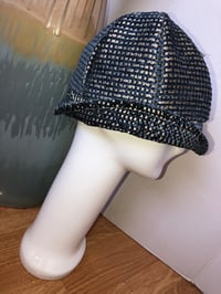 Image 2 of H.O.D. Dome Bucket Hat Indigo Blue Velvet Shinny Pattern Crown W/Tone On Tone Brim