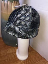 Image 3 of H.O.D. Dome Bucket Hat Indigo Blue Velvet Shinny Pattern Crown W/Tone On Tone Brim
