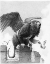 Image 2 of winged monkey - original drawing