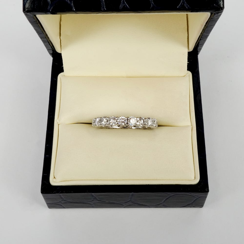 Image of 18ct white gold full circle lab grown diamond set ring. PJ5830