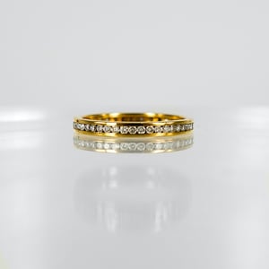 Image of 18ct yellow gold full circle, diamond channel set eternity ring. PJ0619 