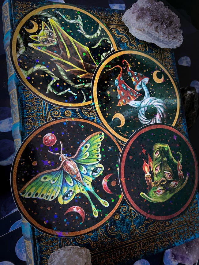 Moth Holographic Sticker