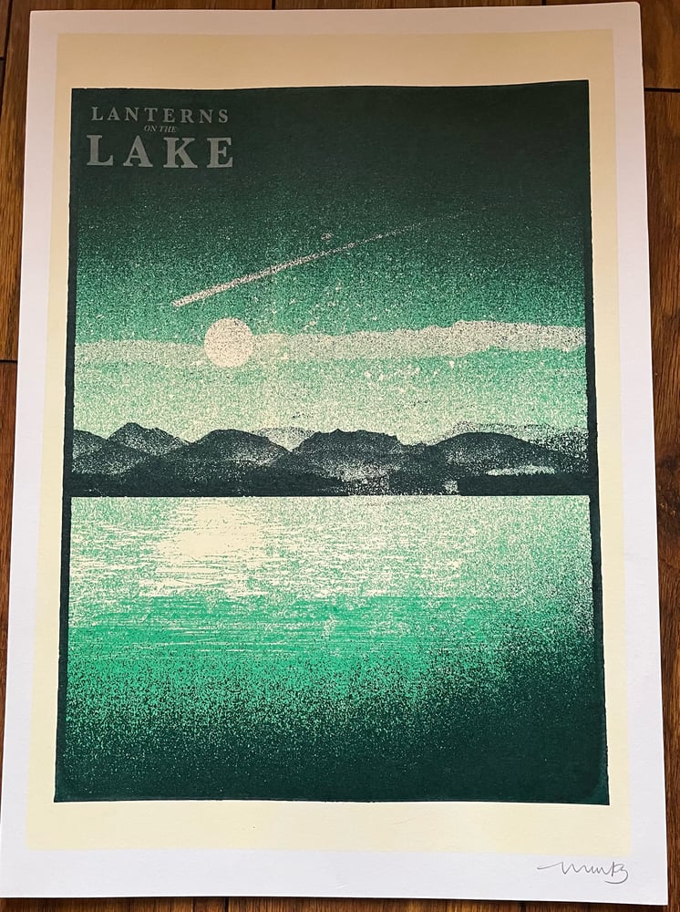 Image of Lanterns On The Lake A2 screenprint designed by Jon Mackay 