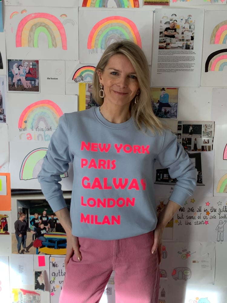 Image of Galway Light Blue Slogan Sweatshirt