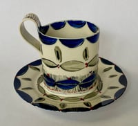 Image 3 of Blue teacup and saucer