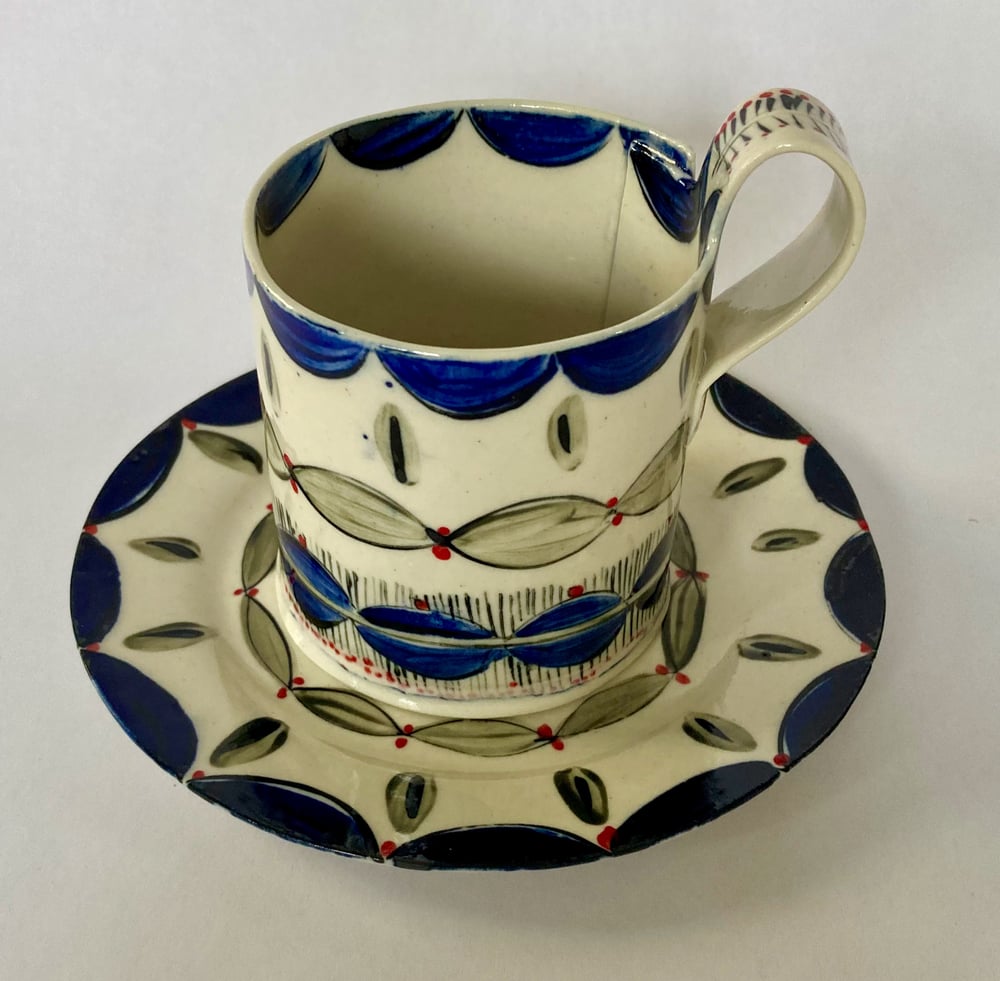 Image of Blue teacup and matching saucer