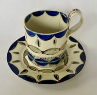 Image 1 of Blue teacup and saucer