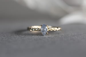 Image of 18ct gold marquise cut milky grey diamond ring (IOW195)