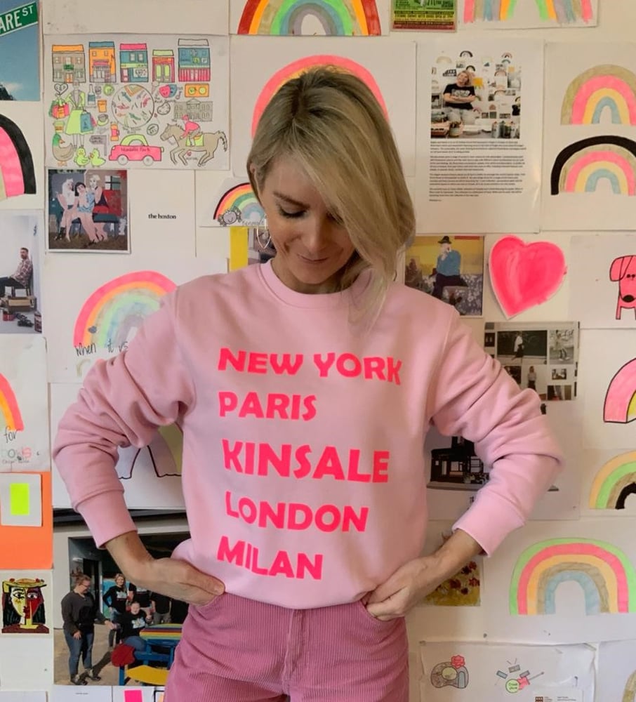 Image of Kinsale Pink Slogan Sweatshirt