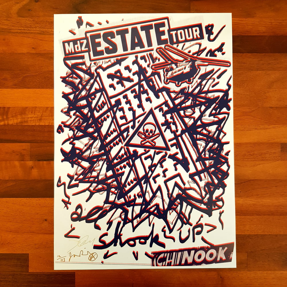 Jimmy Cauty & Jamie Reid MdZ Estate Tour Chinook Poster (Signed)