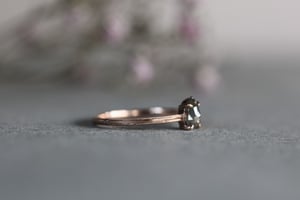 Image of 18ct Rose gold, Pear shaped dark grey diamond ring (IOW198)