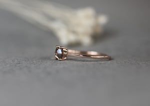 Image of 18ct Rose gold, Hexagonal brown grey diamond ring (IOW199)