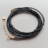 14k gold-filled Smokey Picasso black wrap bracelet