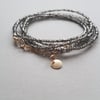 Sparkly AAA grade Pyrite & grey wrap bracelet