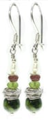 Image of Chrysoprase Coiled Sterling Silver Dangly Earrings