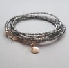 Sparkly AAA grade Pyrite & grey wrap bracelet