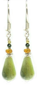 Image of ONE OFF Andean Opal, Sapphires & Emerald Dangly Earrings