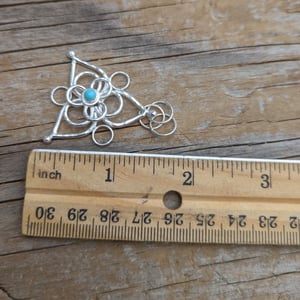 Image of Silver snowflake pendant with turquoise 