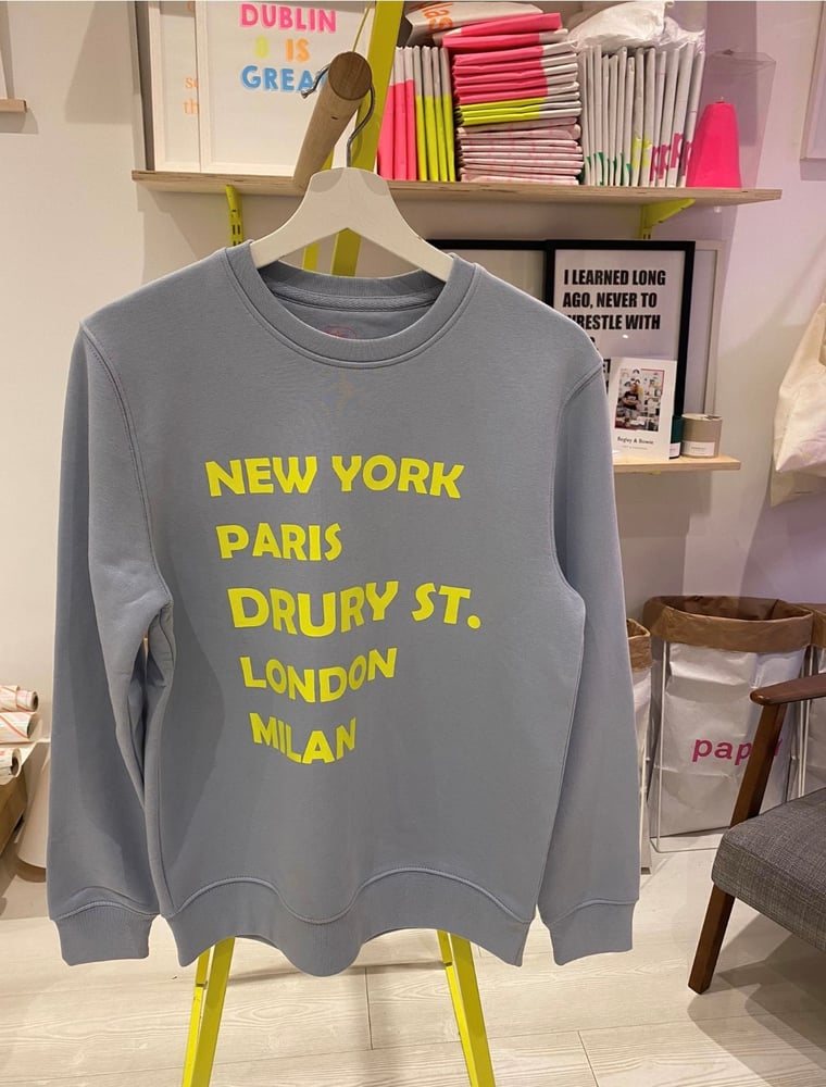 Image of Drury St. Blue Slogan Sweatshirt