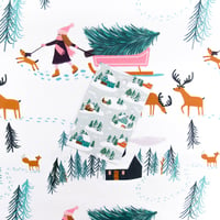 Image 4 of GIFT WRAP SERVICE - Winter Scene Christmas Gift Wrap by Lomond Paper Co.