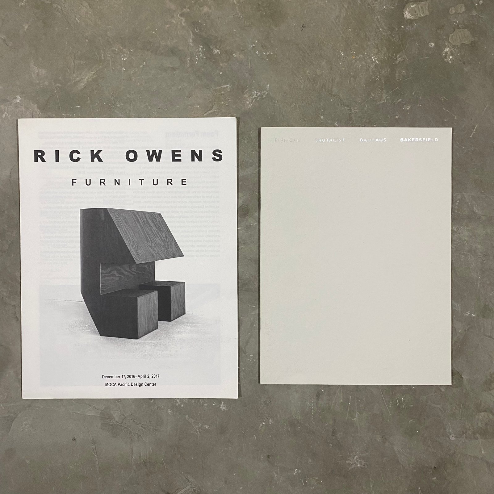 RICK OWENS FURNITURE PAMPHLET + KALEIDOSCOPE ZINE | PPPPASAR