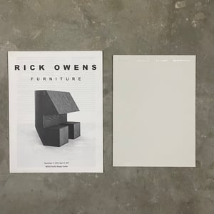 RICK OWENS FURNITURE PAMPHLET + KALEIDOSCOPE ZINE