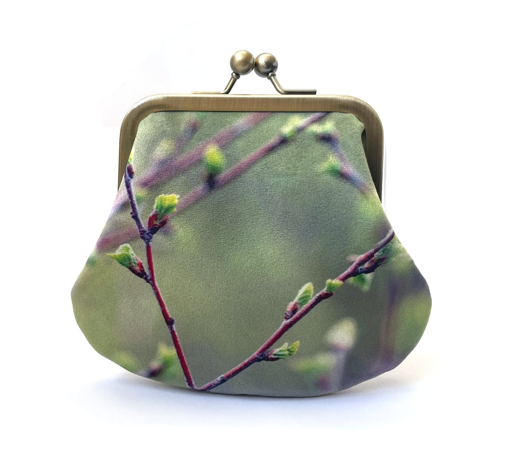 Image of Twigs, LARGE velvet kisslock purse