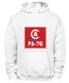 P.A.-CA Hoodie- in SNOW Red logo