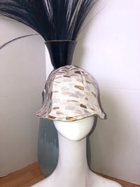 Image 1 of H.O.D. Bucket Hat Creamy Silky Embriodery Fabric W/Reversible Golden Stonewash Denim Side