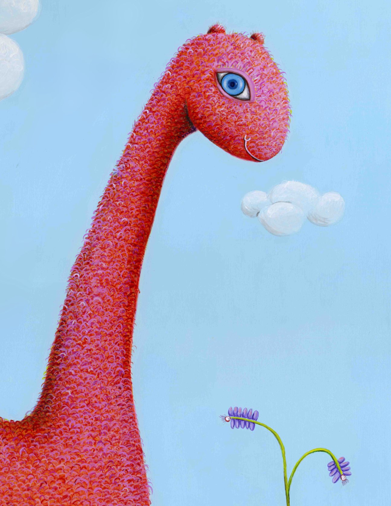 Image of Fuzzy Dinosaur Limited Edition Print 11" x 14"